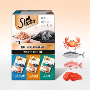 쉬바 캣 리치 미니파우치 고양이 습식간식 생선 3가지 셀렉션 6p, 210g, 1개