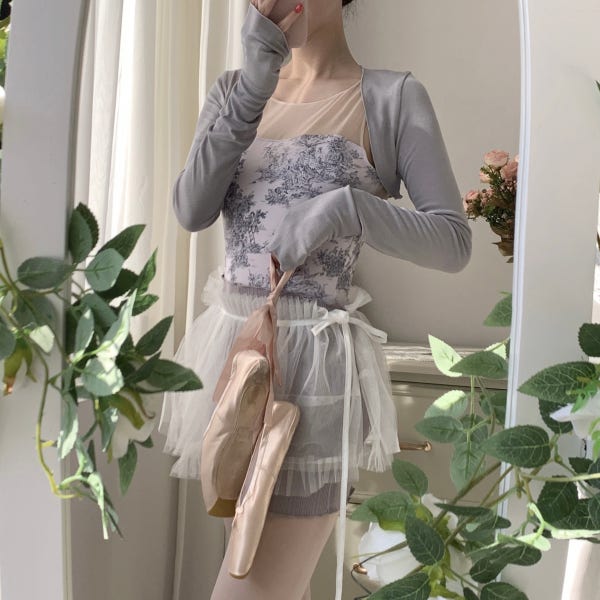 프레이야 발레 컴포트 핑거홀 슈러그 볼레로 발레워머 폴댄스 발레복 필라테스상의