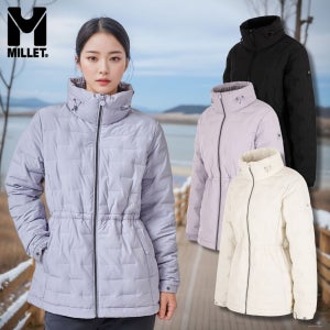 밀레 역시즌 중기장 경량패딩 여성 보온 거위털 초경량 구스다운 점퍼 등산 아웃도어