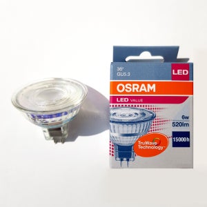 오스람 LED MR16 할로겐램프 GU5.3 6W, 전구색