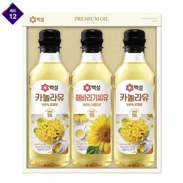 백설 프리미엄 오일선물세트 14호x12세트 설날 선물세트