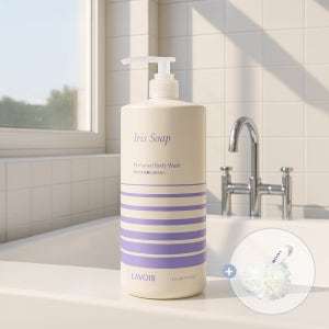 [증정/샤워볼] 라브아 퍼퓸 비건 바디워시 1.5L 1개 바디워시 대용량 파우더리 튤립