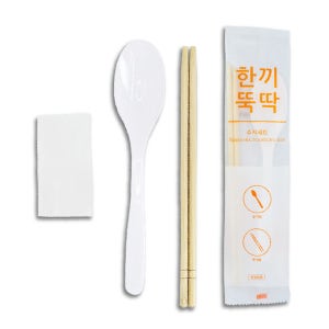 일회용 수저세트 개별포장 숟가락 젓가락 한끼뚝딱 200 opp 냅킨 1박스 500개
