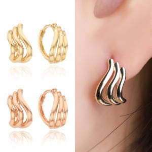 14K 18K 원터치 귀걸이 여성 핑크골드 유니온 날개 아내 여자친구 기념일 선물 금귀걸이