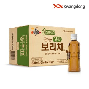 [광동 직영] 밀싹 보리차 무라벨 330ml 20개 (유 무라벨 랜덤)