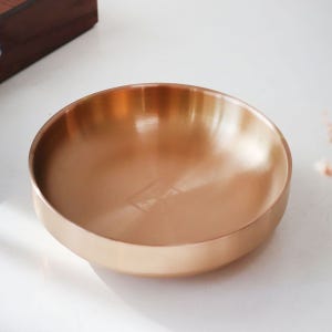 안성 나노 유기 찬기 반찬 그릇 앞접시 한식 놋그릇 놋쇠 ZZ 15.5cm, 골드