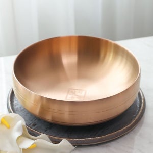 안성 나노 유기 이중 신 면기 라면 그릇 우동 비빔밥 놋그릇 놋쇠 ZZ 21cm, 골드