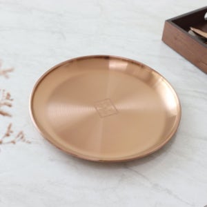 안성 유기 원형 접시 앞접시 놋그릇 놋쇠 업소용 ZZ 1개, 23cm, 골드