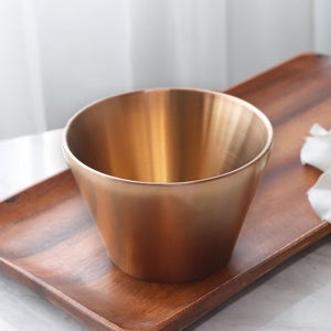 안성 나노 유기 빙수 볼 샐러드 원형 놋그릇 놋쇠 유기 그릇 ZZ 14cm, 골드
