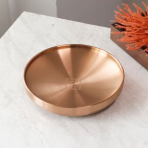 안성 나노 유기 복사라 원형 접시 녹그릇 놋쇠 유기 그릇 ZZ 21cm, 골드