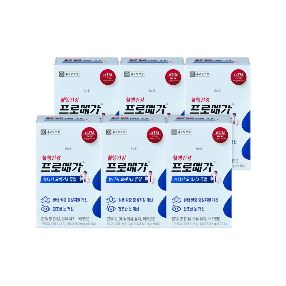 <b>종근당건강</b> 프로메가 뉴티지 오메가3 듀얼 60캡슐, 6개