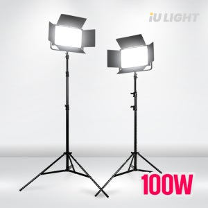 [iULIGHT] iU-100B 200W LED 스튜디오 사진 방송 촬영 조명 투스탠드 세트
