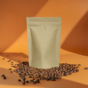 크라프트 지퍼스탠드 원두보관 커피봉투 식품소분 18x26(M4.5), 500매, 1개