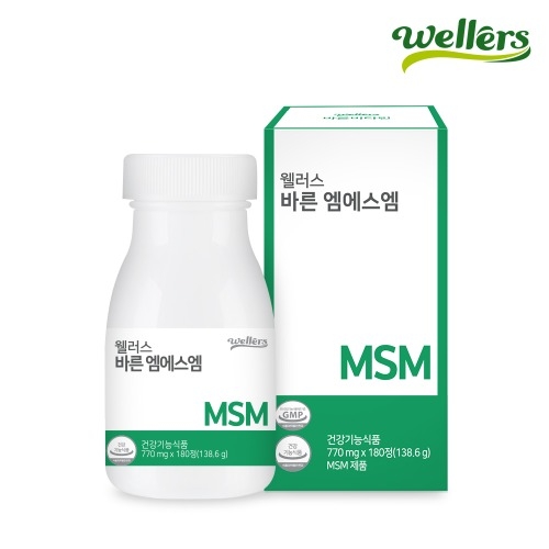 웰러스 바른 엠에스엠 770mg 180정 2통 관절 <b>연골</b>건강