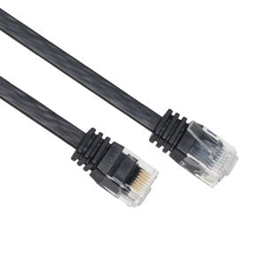 평면 랜선 기가 CAT.6 인터넷 선 이더넷 연결선 렌케이블 20m, 블랙