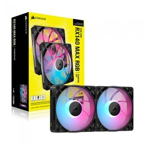 CORSAIR iCUE LINK RX140 MAX RGB (컨트롤러/2팩, 블랙)