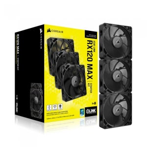 CORSAIR iCUE LINK RX120 MAX PWM THICK STARTER KIT (컨트롤러/3팩, 블랙)