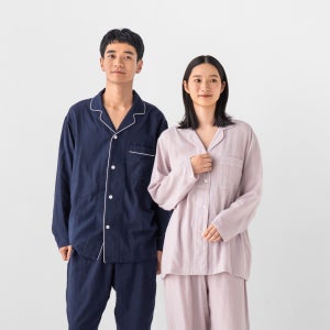 [무인양품] 남녀 사이드 심리스 이중가제 파자마 (커플잠옷)
