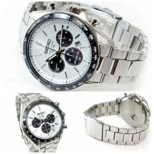 세이코 셀렉션 솔라 크로노그래프 남성 손목 시계 SBPY165 실버