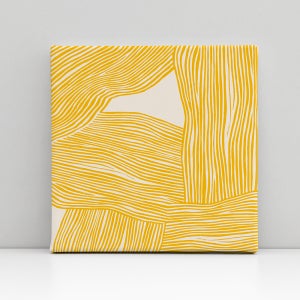 곡선-yellow 캔버스액자 6호 31.8x31.8cm 추상화 모던 미니멀 원룸 자취방 선물 인테리어