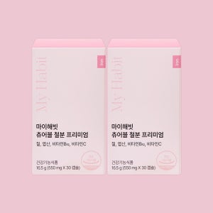 마이해빗 프리미엄 츄어블 철분제 크랜베리맛 보충제 영양제 임산부 철분제 30캡슐, 2개