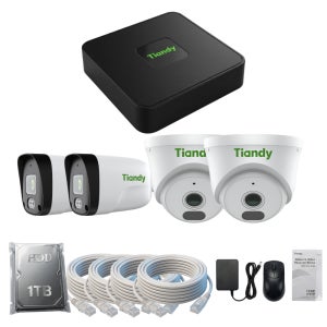 4채널 풀세트 티앤디 IP CCTV 자가설치 HDD포함 녹화기1개 카메라4개 케이블4개