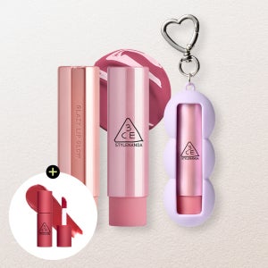 [모카피치] 3CE 글레이지 립 글로우 3.2g 듀오 (+글레이지 키링+미니립)