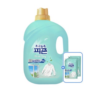 [네이버단독구성] 피죤 실내건조 프로 초고농축 섬유유연제 프레시데이 4L X 1개 + 1.7L 리필 2개