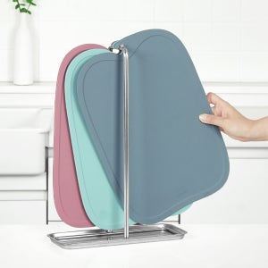 로긴 칼집 최소화 걸이형 TPU 주방 도마 3종 세트 + 스테인리스 거치대