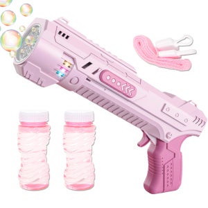 R 다이나믹 8구 자동 터보 버블건+목걸이 끈 분홍 308 pink 비누방울 비눗방울 총