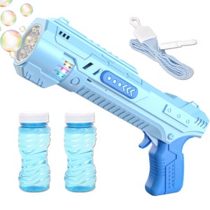 R 다이나믹 8구 자동 터보 버블건+목걸이 끈 파랑 308 blue 비누방울 비눗방울 총