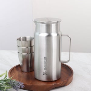 모던락 냉장고 물병 스텐 업소용 물통 스테인레스 손잡이 ZZ 1.45L, 실버