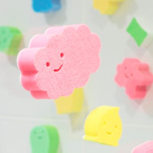 일본 아이센 욕실 세면대 욕조세척 클리너 부착형 스펀지(핑크)