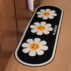 더블유그린 주방매트 규조토 부엌 욕실 미끄럼방지 빨아쓰는 매트 데이지 120x40