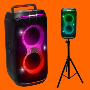 JBL 파티박스120 블루투스스피커+스피커스탠드 세트 충전식 휴대용 버스킹