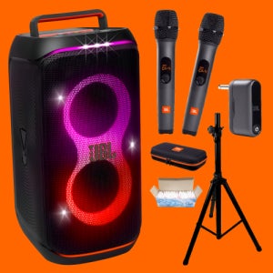 JBL 파티박스120 블루투스스피커 AS3 무선마이크 핸드 2채널 스피커스탠드 세트