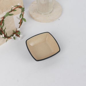 키치노 DS 체크 투톤 콜크 깊은 사각 찬기 1호 DS-7085 반찬 앞 접시 (262332)