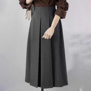 브로우 클래식한 맞주름 탄탄 플레어 스커트