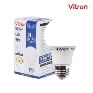 비츠온 LED 벌브 전구 A60 8W, 주광색, 30개