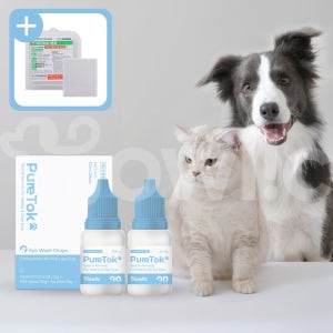 퓨어톡 강아지 고양이 인공 눈물 눈세정제 눈꼽 안구건조증 눈병 일회용 20ml, 2개