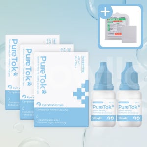 퓨어톡 강아지 고양이 인공 눈물 눈세정제 눈꼽 안구건조증 눈병 일회용 20ml, 3개