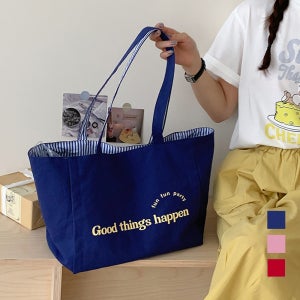 메다백 대용량 캔버스 가방 리버시블 양면 레터링 에코 백