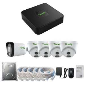 5채널 풀세트 티앤디 IP CCTV 자가설치 POE (2TB포함) 펜션 스마트폰 보안카메라