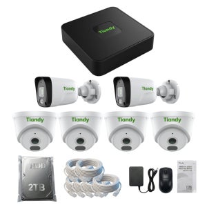 티앤디 자가설치 CCTV 세트 6채널 IP 카메라 실내 야외 펜션 매장 스마트폰 보안카메라