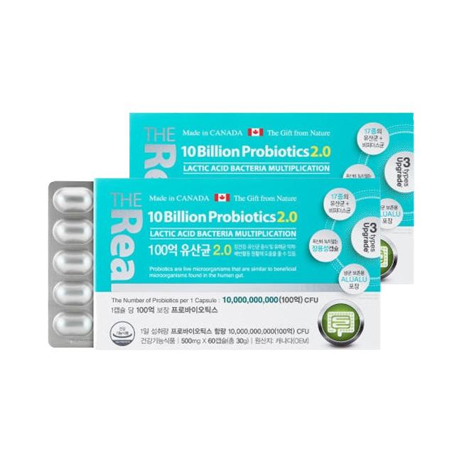 더리얼 100억 유산균 2.0 프로바이오틱스 60캡슐 2개