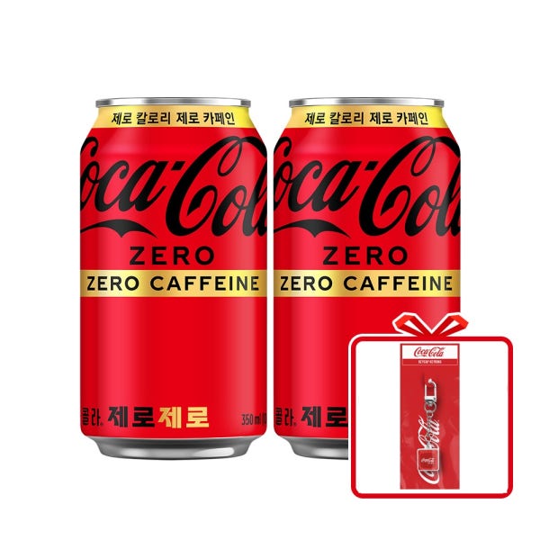 코카-콜라 제로 제로 CAN 350ml 24입 + 코크 키캡키링 (옵션선택)