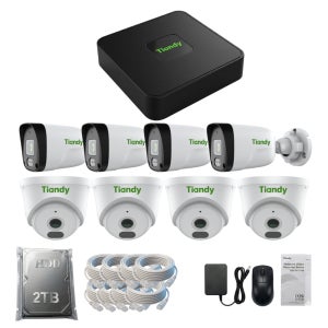 티앤디 자가설치 CCTV 세트 8채널 IP 카메라 펜션 식당 공장 스마트폰 보안카메라