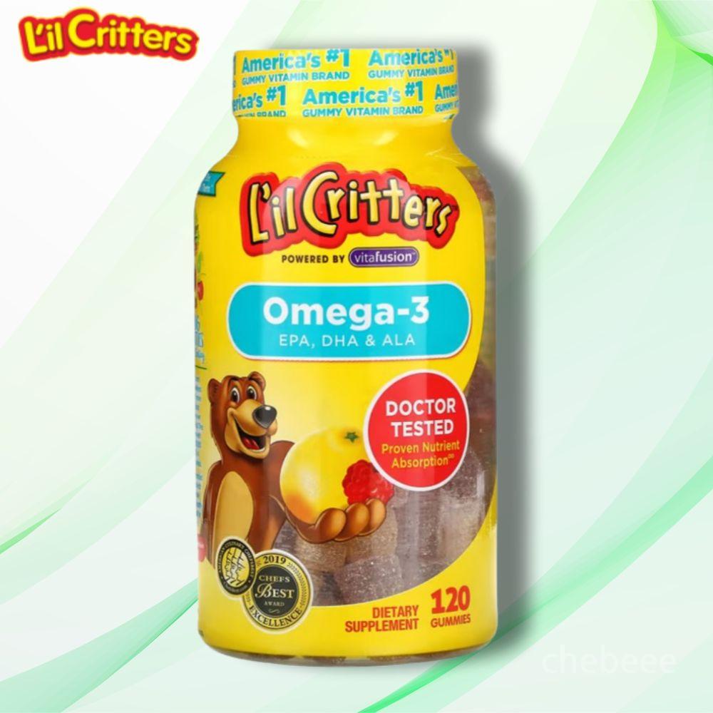 릴크리터스 <b>키즈</b> 어린이 <b>오메가3</b> DHA EPA 구미젤리 <b>120개</b> 비타민 D E