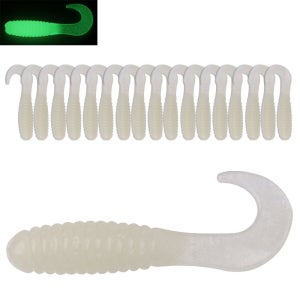 캣츠크로우 CTD 그럽웜 꺽지 송어웜 볼락 미끼 002 글로우, 3.8cm(1.5인치)