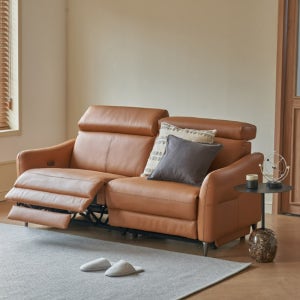 [모던하우스] 마이스테이 2인 가죽 리클라이너 브라운